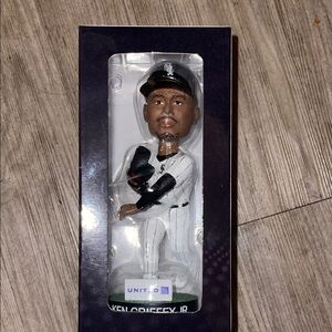 Baseball Player Bobblehead in White and Black